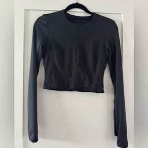 Lululemon Long Sleeve Black Top with Mesh Back and Sleeves